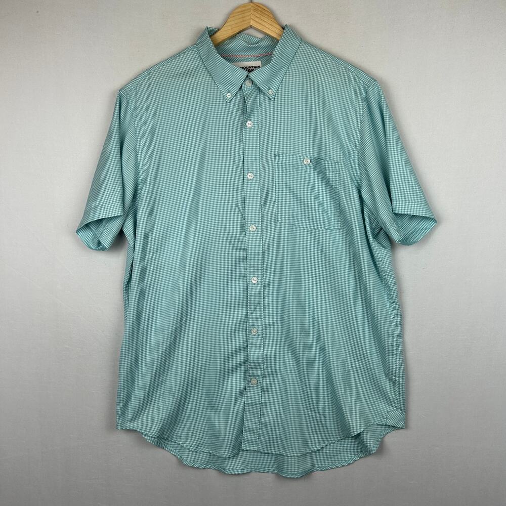 Mountain Khakis Passport EC Short Sleeve Plaid Button Up Shirt Men's Size XL